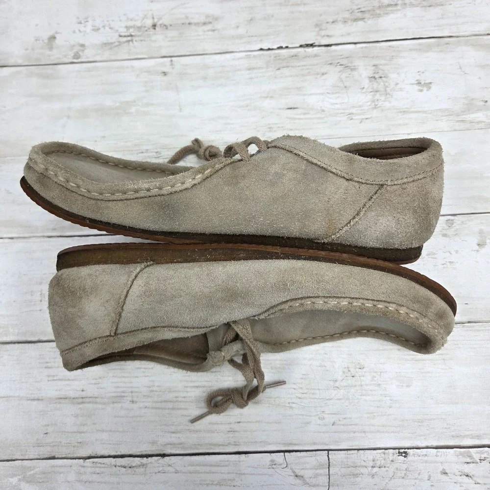 Clarks Originals Oxford Moccasin Men 11M Sand Beige Suede Lace Up 26100015